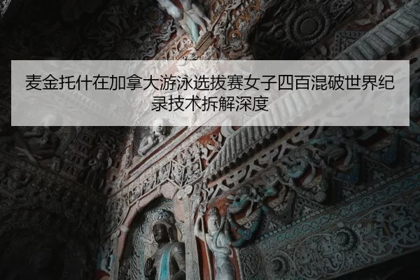 麦金托什在加拿大游泳选拔赛女子四百混破世界纪录技术拆解深度